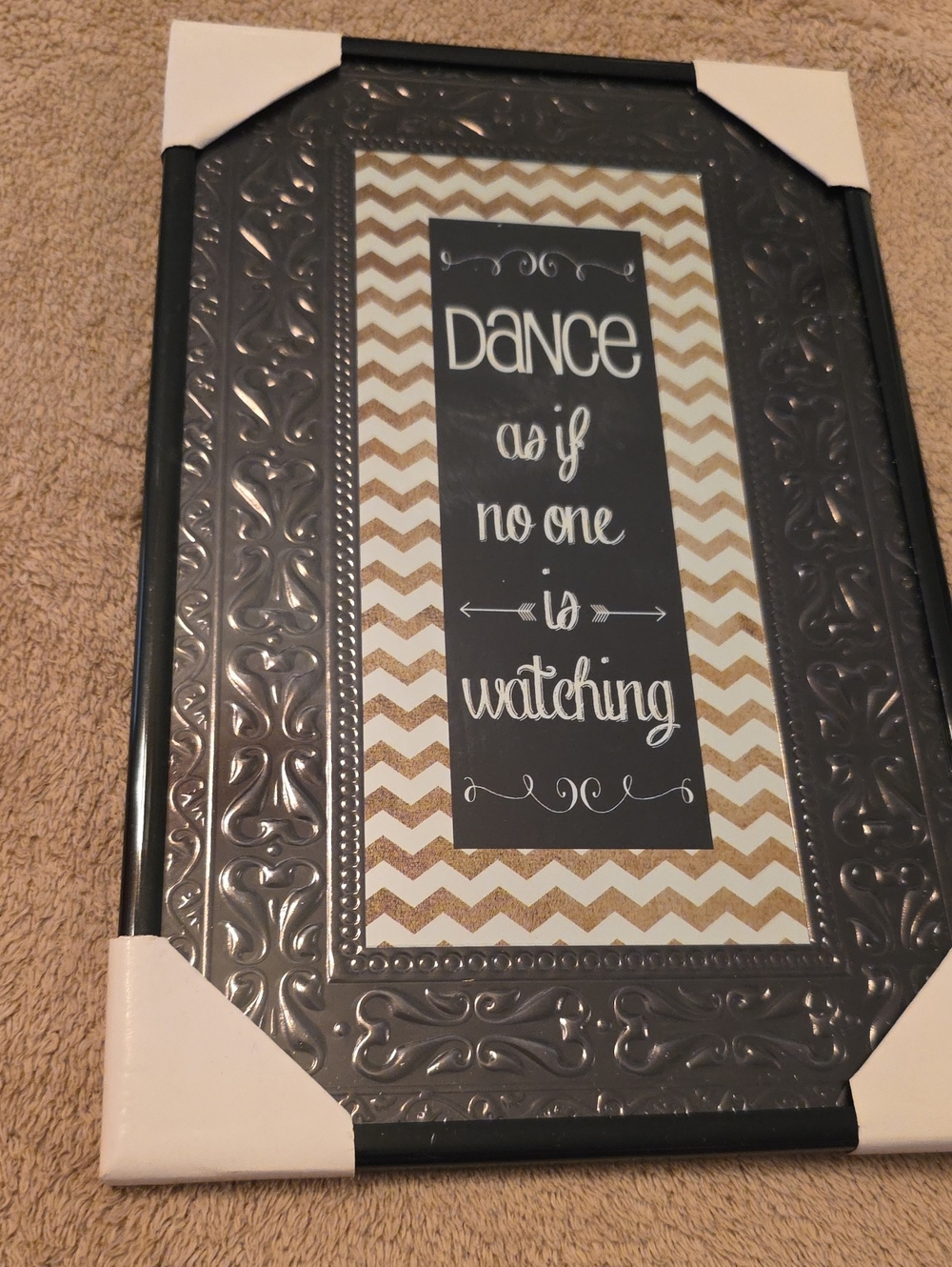 NWOT Decorative 'Dance As If No One Is Watching' Wall Art - Black Frame